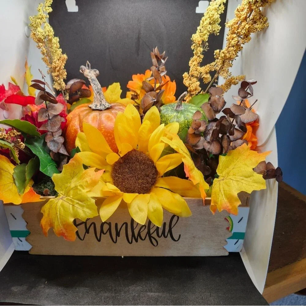 Hand Crafted Floral Centerpiece Fall Artificial Flower Table Arrangement